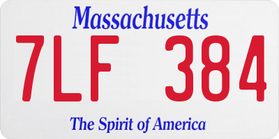 MA license plate 7LF384