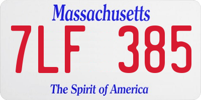 MA license plate 7LF385
