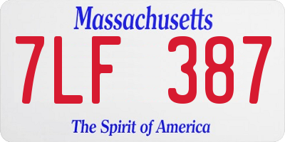 MA license plate 7LF387