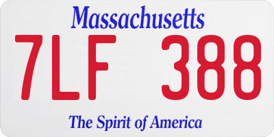 MA license plate 7LF388
