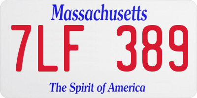 MA license plate 7LF389