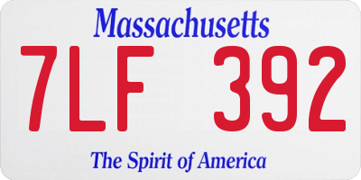 MA license plate 7LF392