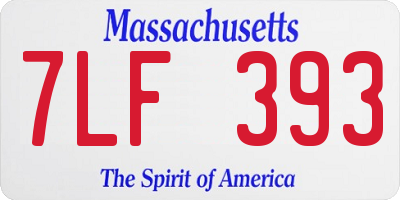 MA license plate 7LF393