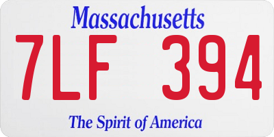 MA license plate 7LF394