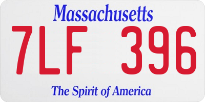 MA license plate 7LF396