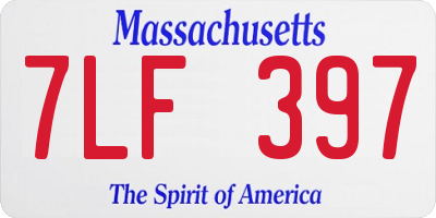 MA license plate 7LF397