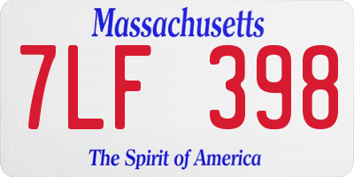 MA license plate 7LF398