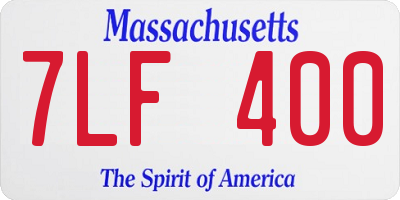 MA license plate 7LF400