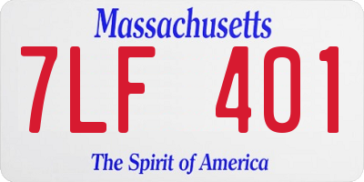 MA license plate 7LF401