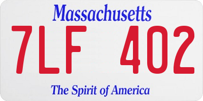 MA license plate 7LF402