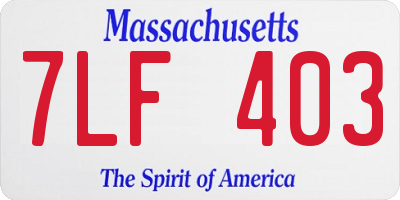 MA license plate 7LF403