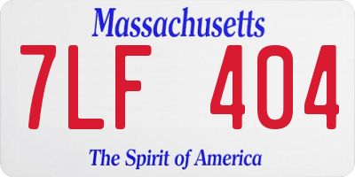 MA license plate 7LF404