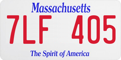 MA license plate 7LF405
