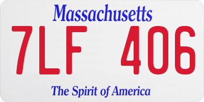 MA license plate 7LF406
