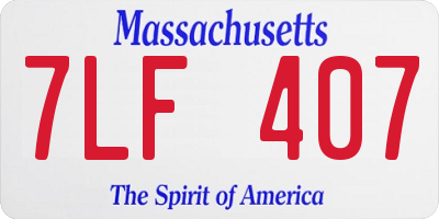 MA license plate 7LF407
