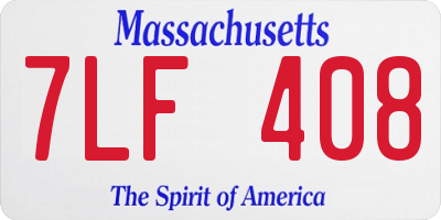 MA license plate 7LF408