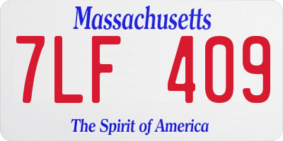 MA license plate 7LF409