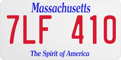 MA license plate 7LF410