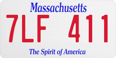 MA license plate 7LF411