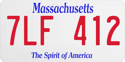 MA license plate 7LF412