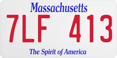 MA license plate 7LF413