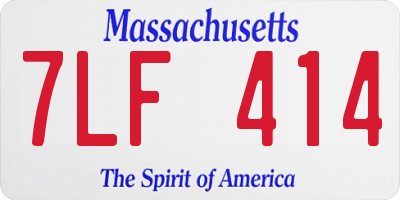 MA license plate 7LF414