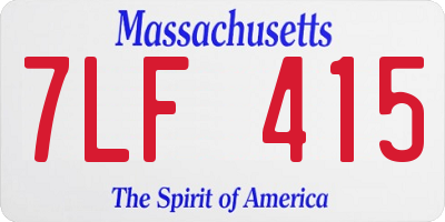 MA license plate 7LF415
