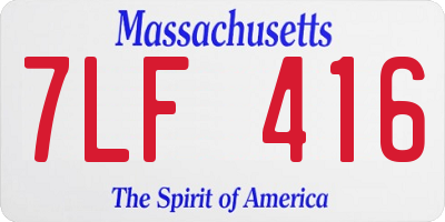MA license plate 7LF416