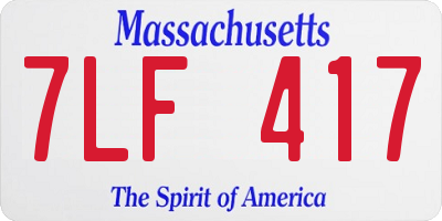 MA license plate 7LF417