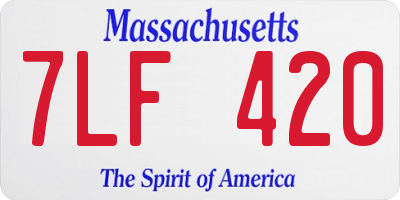 MA license plate 7LF420