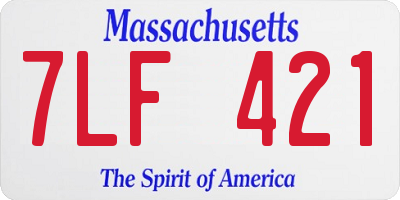 MA license plate 7LF421