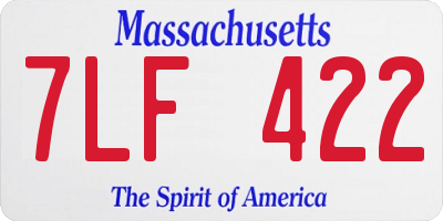 MA license plate 7LF422