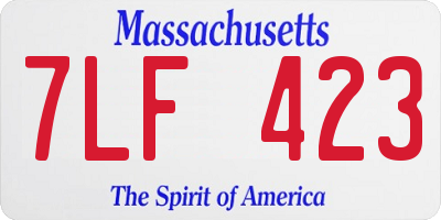 MA license plate 7LF423