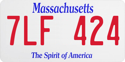 MA license plate 7LF424