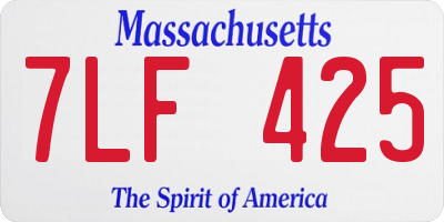 MA license plate 7LF425
