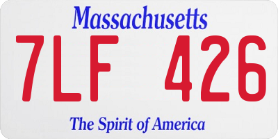 MA license plate 7LF426