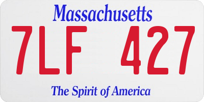 MA license plate 7LF427