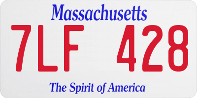 MA license plate 7LF428