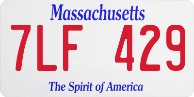 MA license plate 7LF429