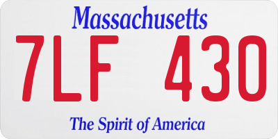 MA license plate 7LF430