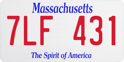MA license plate 7LF431