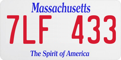 MA license plate 7LF433