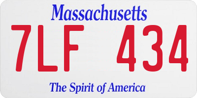 MA license plate 7LF434