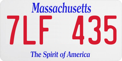 MA license plate 7LF435