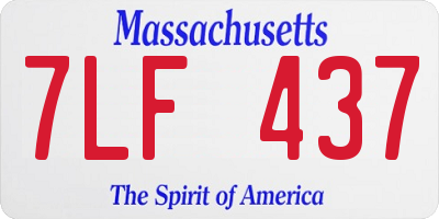 MA license plate 7LF437
