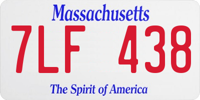 MA license plate 7LF438