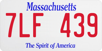 MA license plate 7LF439