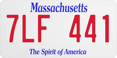 MA license plate 7LF441