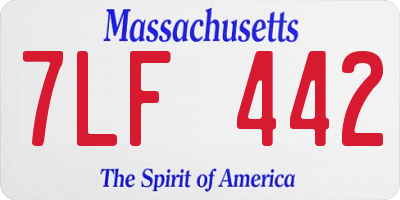 MA license plate 7LF442