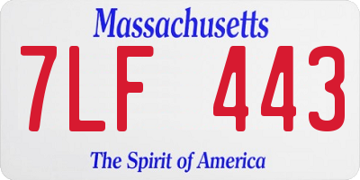 MA license plate 7LF443